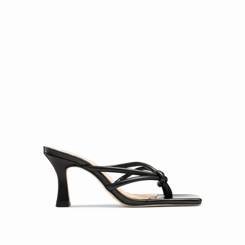 Russell & Bromley Margarita Knot Toe Post Mules Women's Black [FLG8719UG]